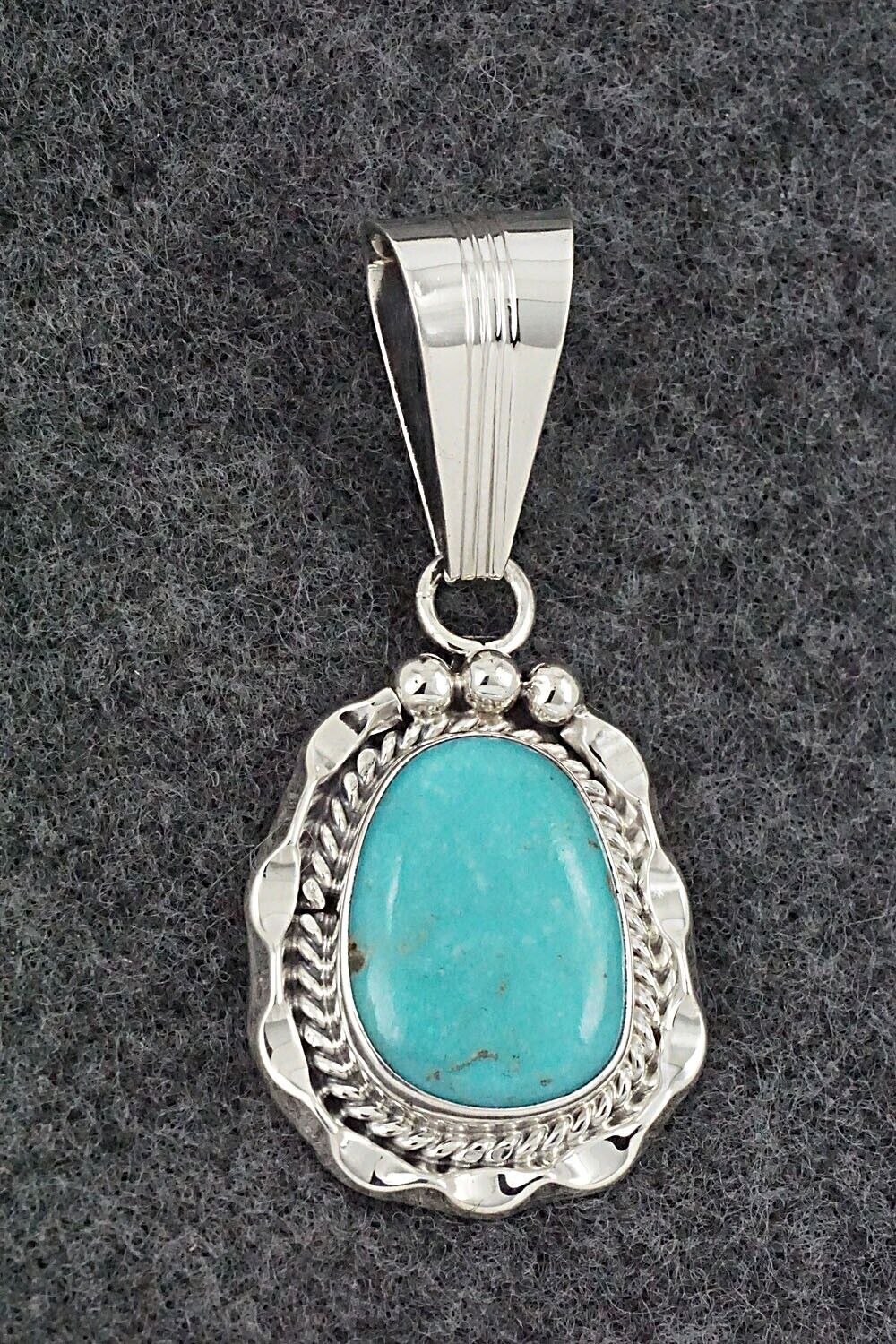 Turquoise & Sterling Silver Pendant - Samuel Yellowhair