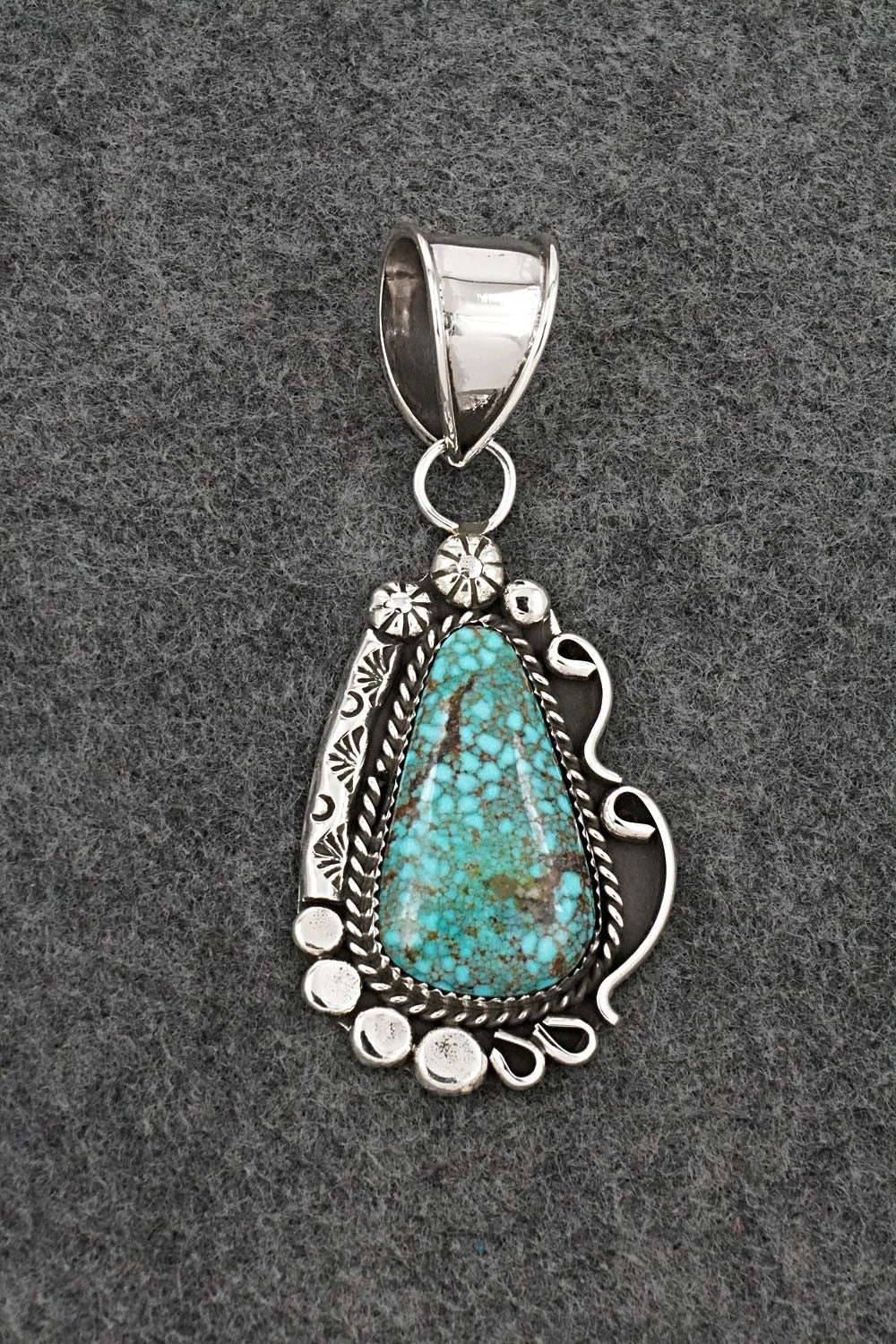 Turquoise & Sterling Silver Pendant - Phil Nez