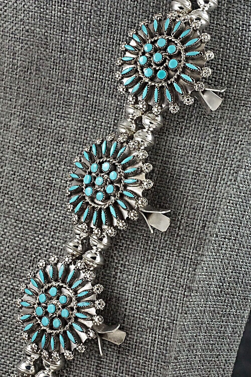 Turquoise & Sterling Silver Squash Blossom Set - Merlinda Chavez