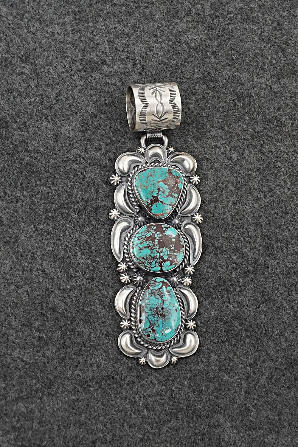 Turquoise & Sterling Silver Pendant - Raymond Delgarito
