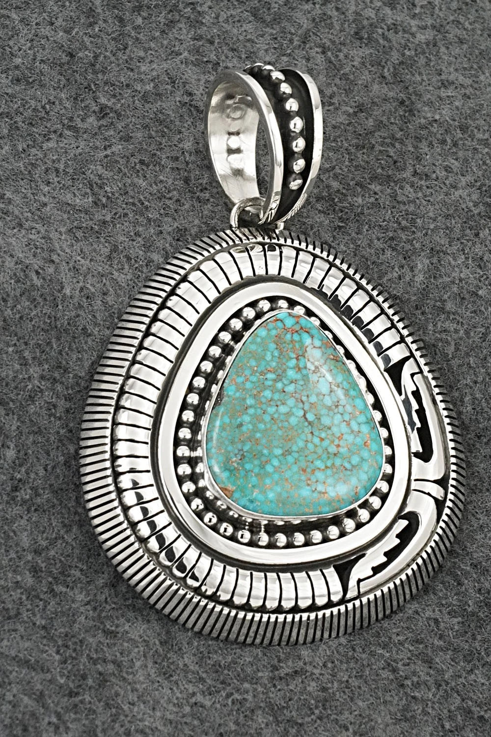 Turquoise and Sterling Silver Pendant - Jonathan Nez