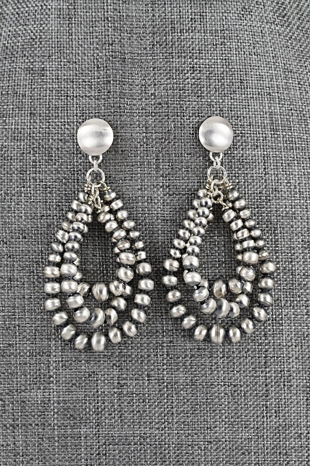 Sterling Silver Navajo Pearl Earrings - Dorinda Mariano