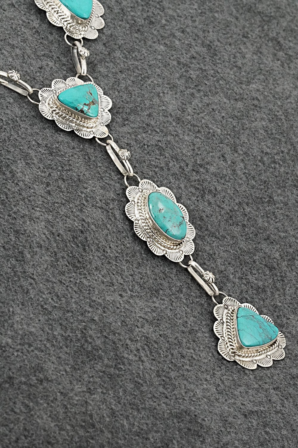 Turquoise & Sterling Silver Necklace - Vernon Johnson