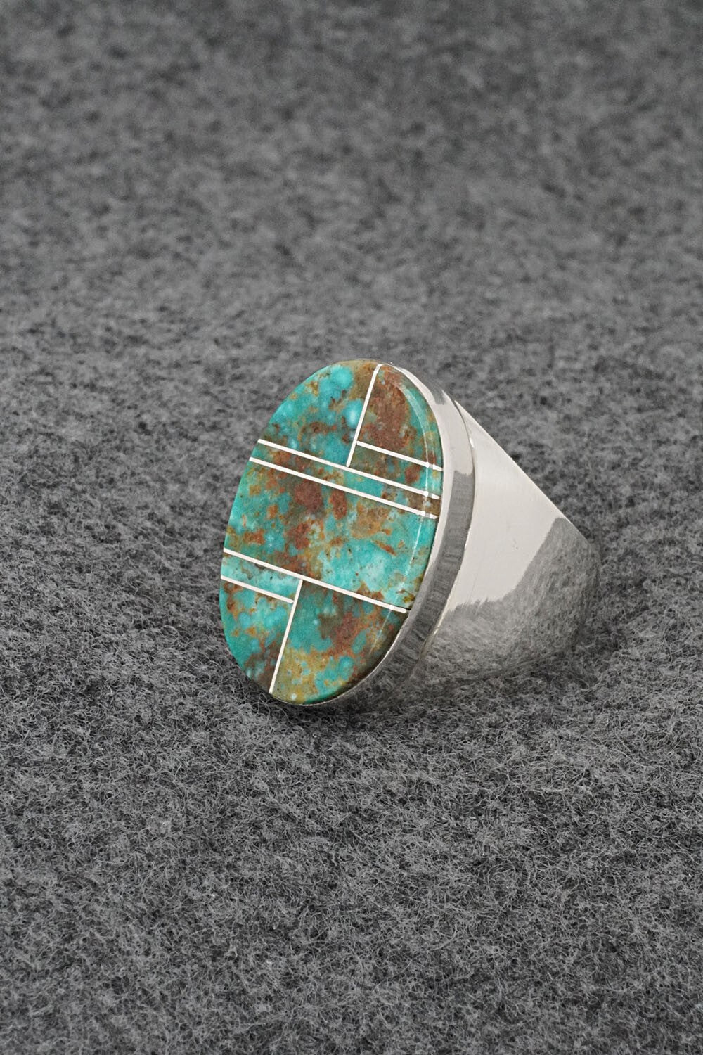 Turquoise & Sterling Silver Ring - Wilbert Gray - Size 9.5
