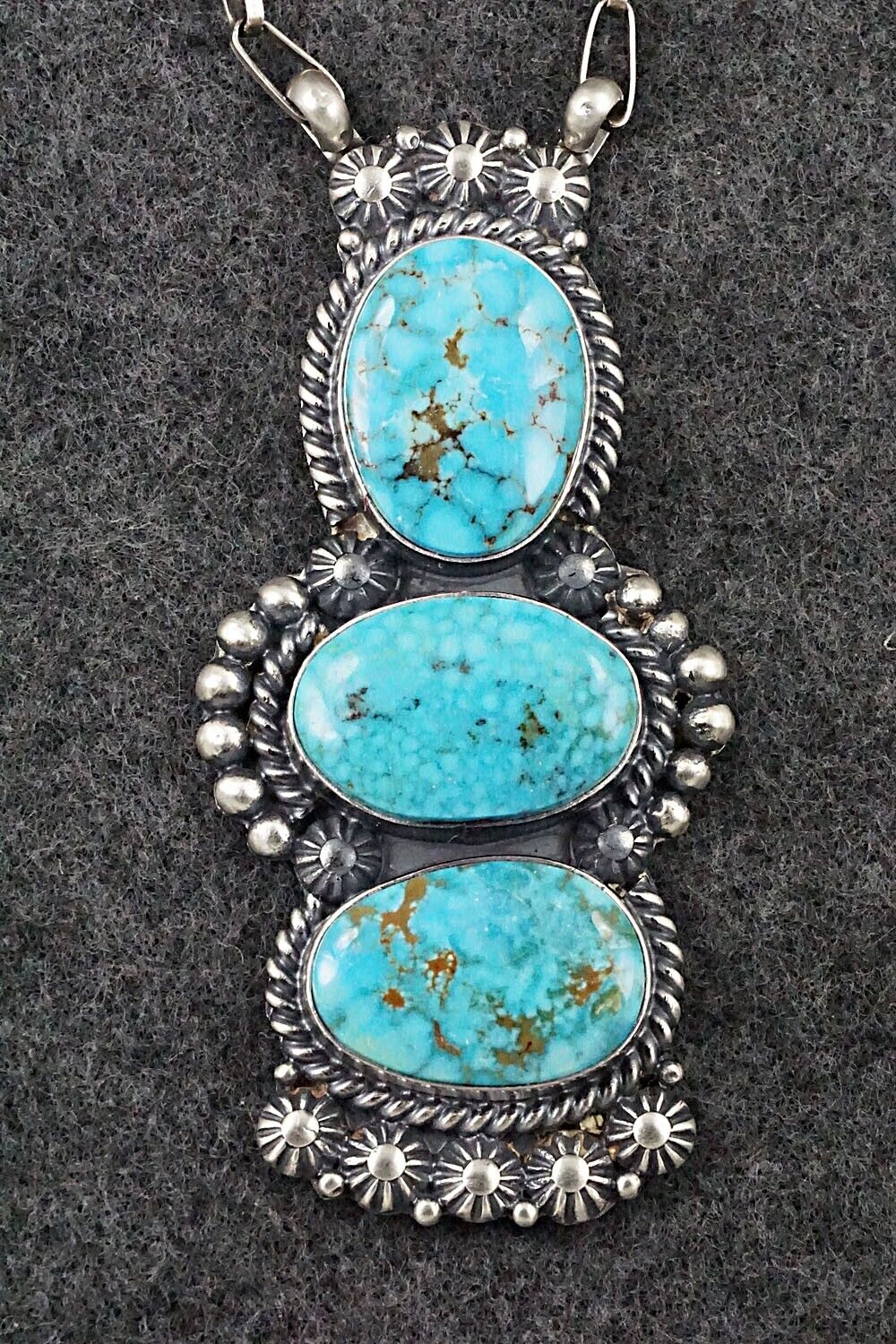 Turquoise & Sterling Silver Necklace - Raymond Delgarito