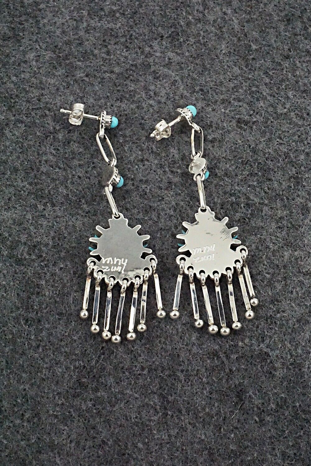 Turquoise & Sterling Silver Earrings - Mildred Ukestine