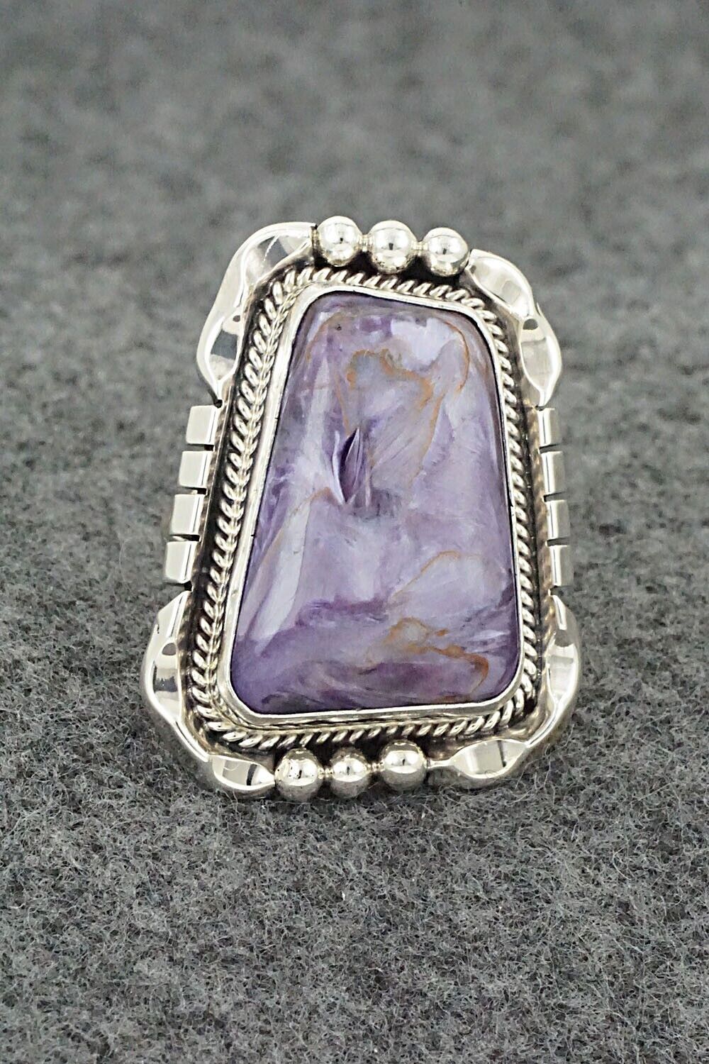 Charoite & Sterling Silver Ring - Samuel Yellowhair - Size 7.75