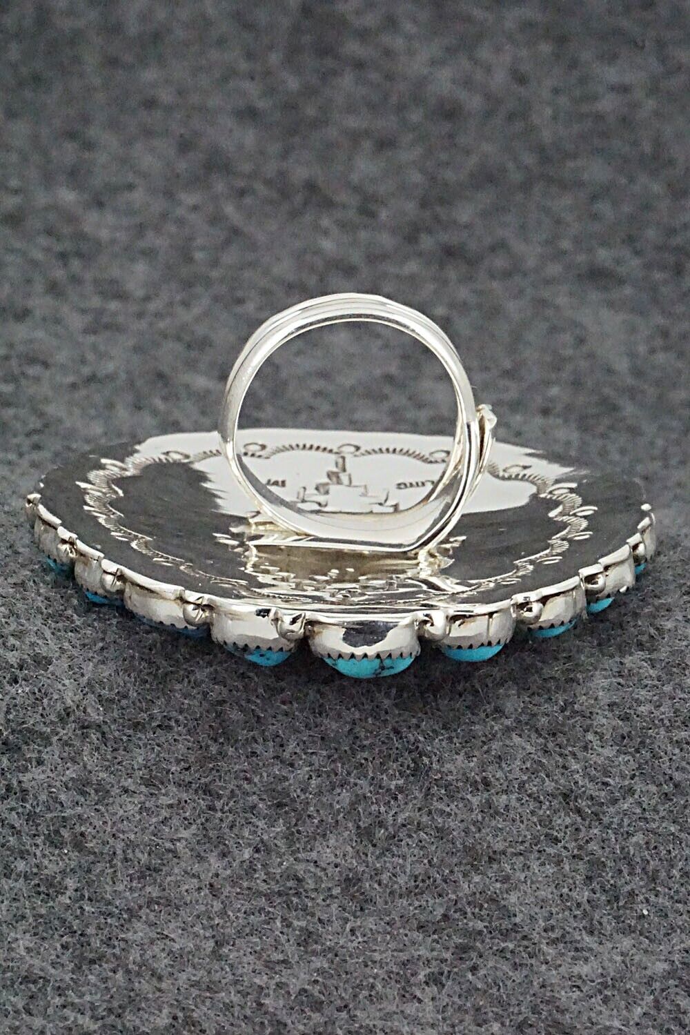 Turquoise and Sterling Silver Ring - Marlene Haley - Size 7 (adj.)