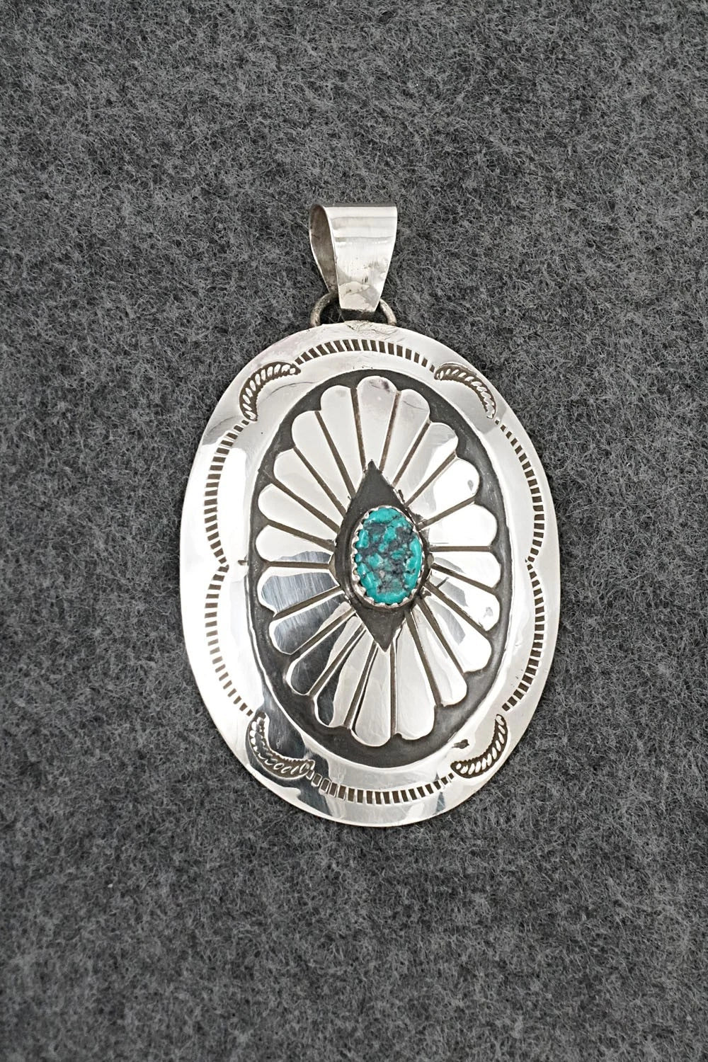 Turquoise & Sterling Silver Pendant - Joann Silver