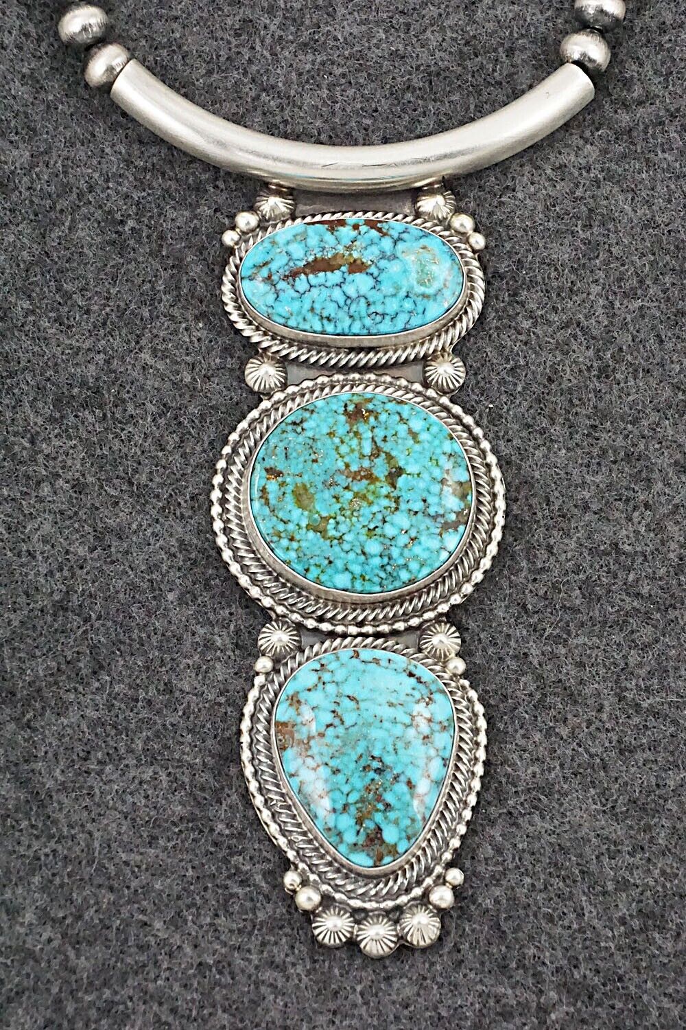Turquoise & Sterling Silver Necklace - Tom Lewis