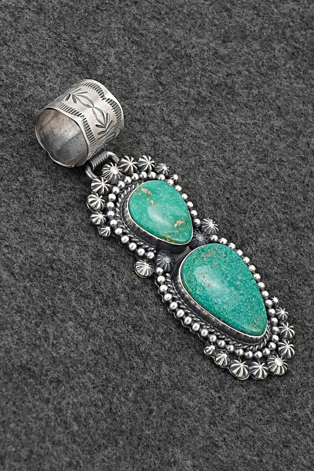 Turquoise & Sterling Silver Pendant - Raymond Delgarito