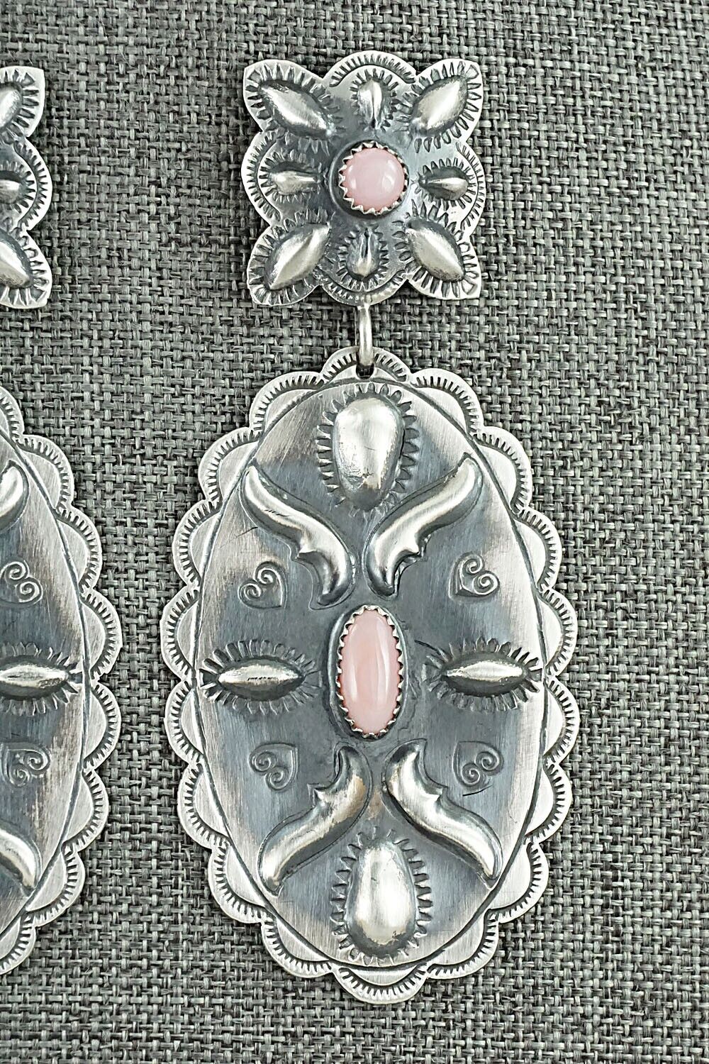 Pink Conch Shell & Sterling Silver Earrings - Glenn Livingston