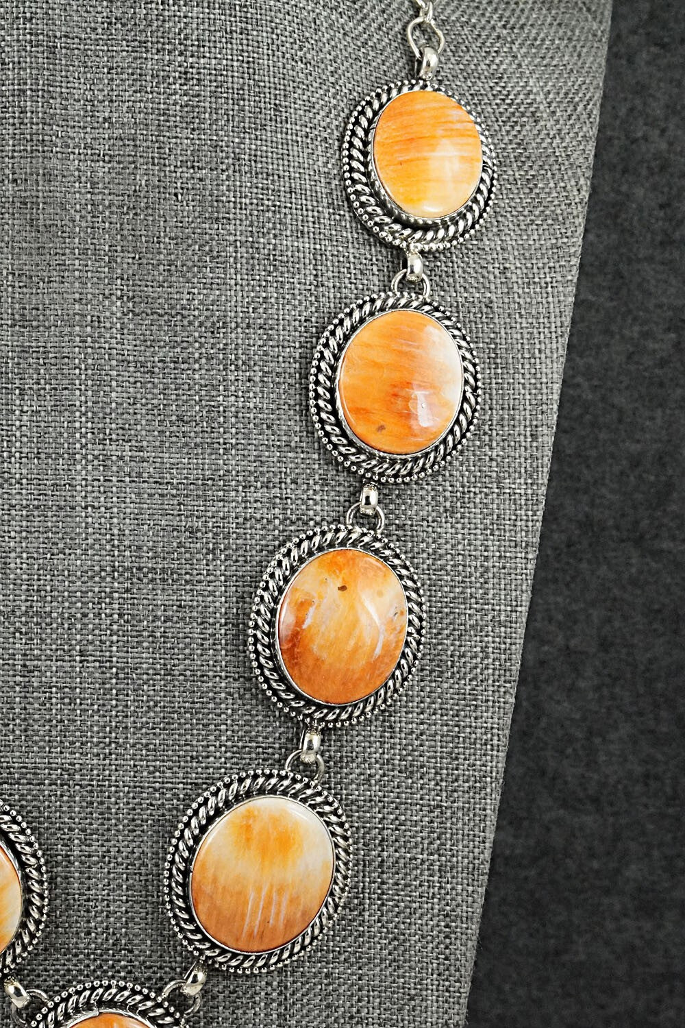 Spiny Oyster & Sterling Silver Necklace Set - Darrin Livingston