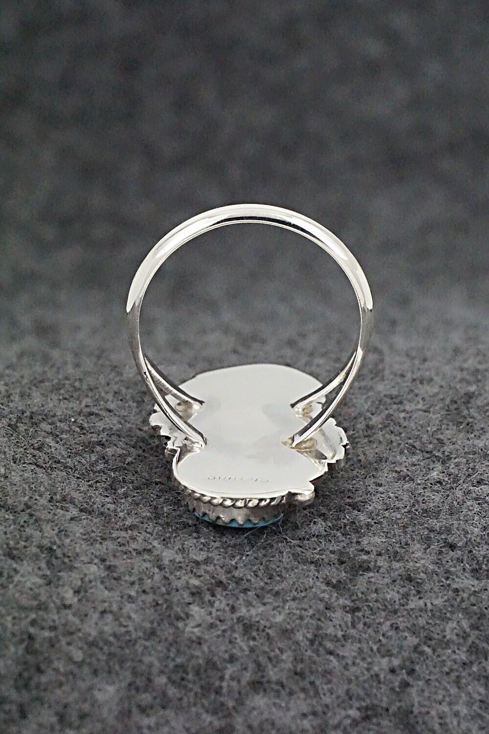 Turquoise & Sterling Silver Ring - Jerryson Henio - Size 8.75
