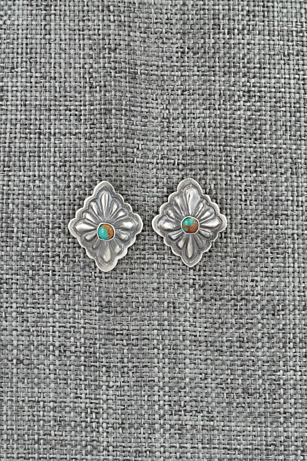 Turquoise & Sterling Silver Earrings - Terry Charlie