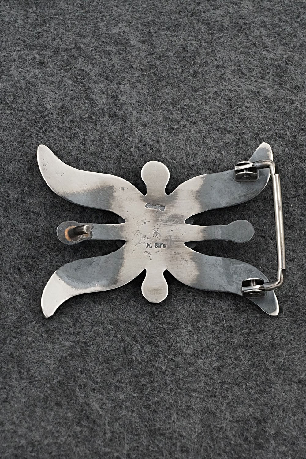 Turquoise & Sterling Silver Belt Buckle - Harrison Bitsue