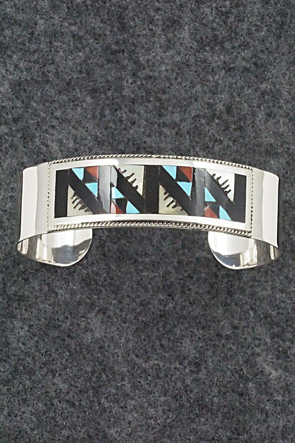 Multi Stone & Sterling Silver Inlay Bracelet - Leander Othole