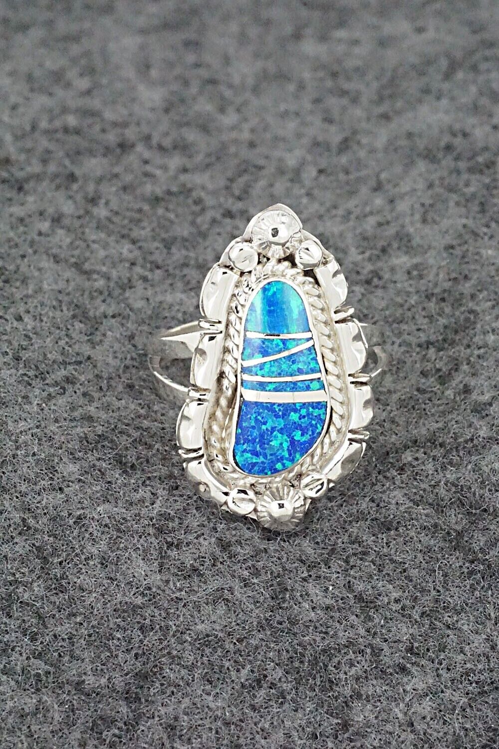 Opalite & Sterling Silver Ring - James Manygoats - Size 8