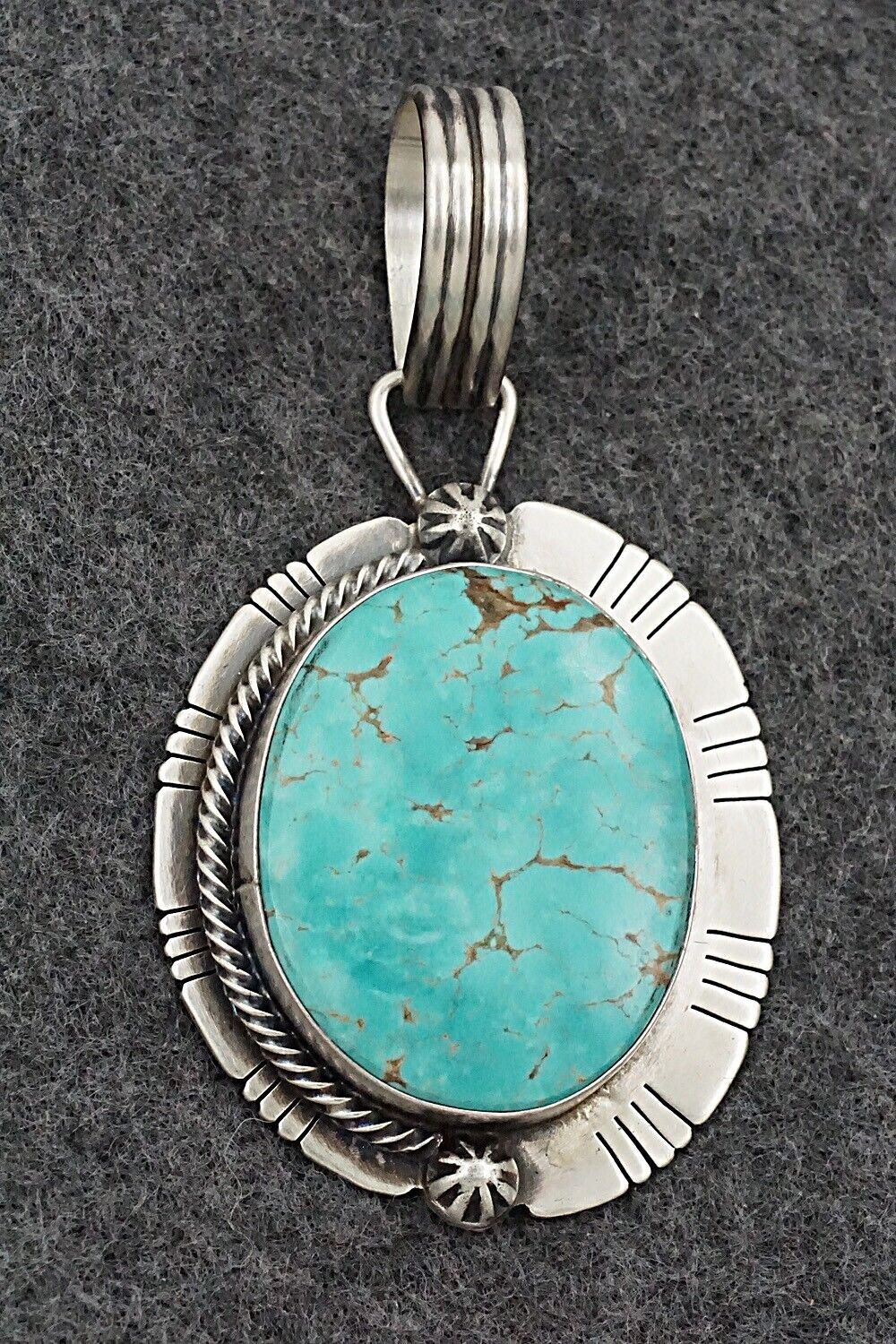 Turquoise & Sterling Silver Pendant - Jackson Hoskie