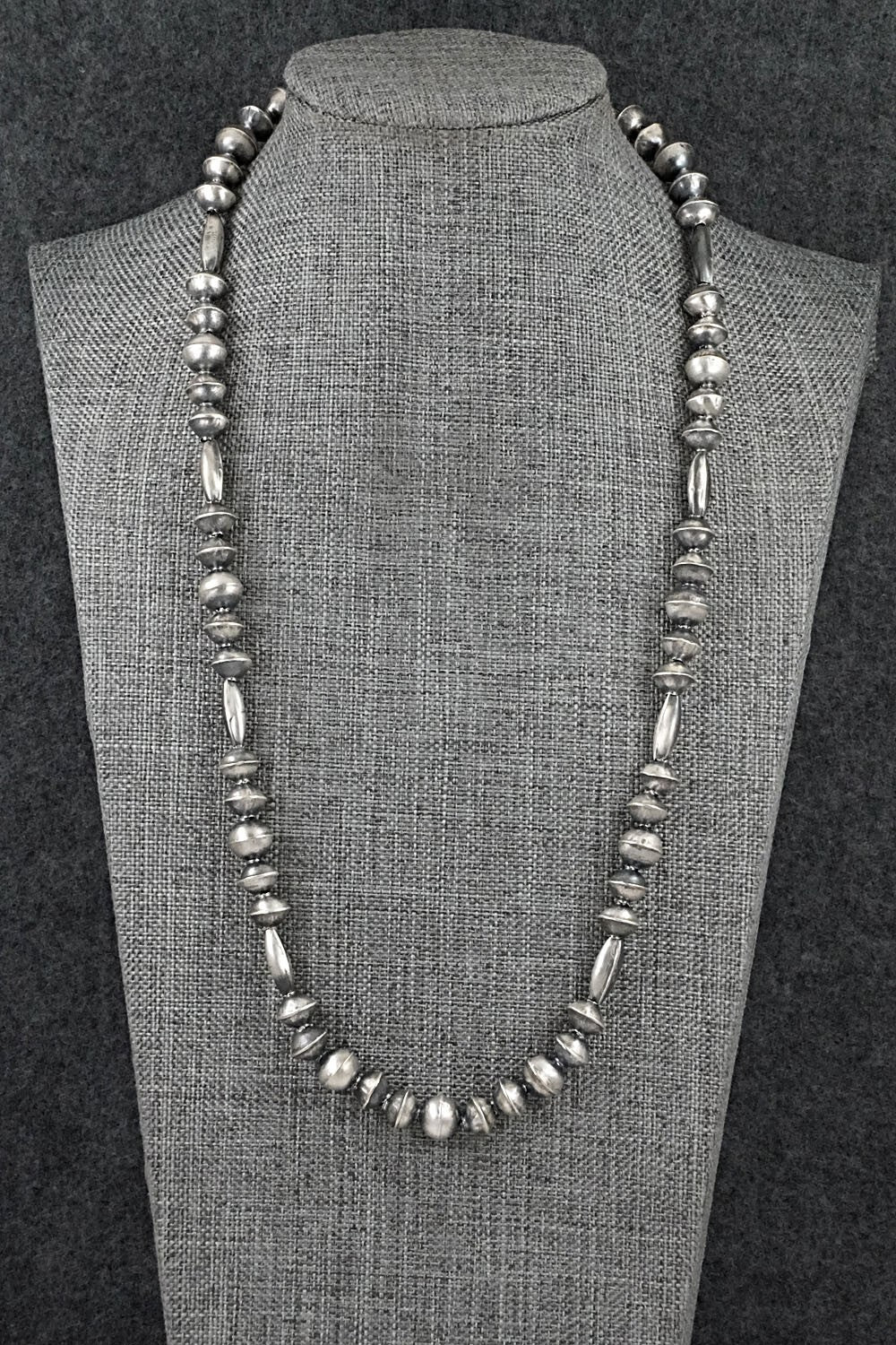 Sterling Silver Navajo Pearl Necklace 22" - Vintage