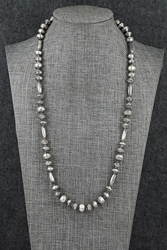 Sterling Silver Navajo Pearl Necklace 22" - Vintage