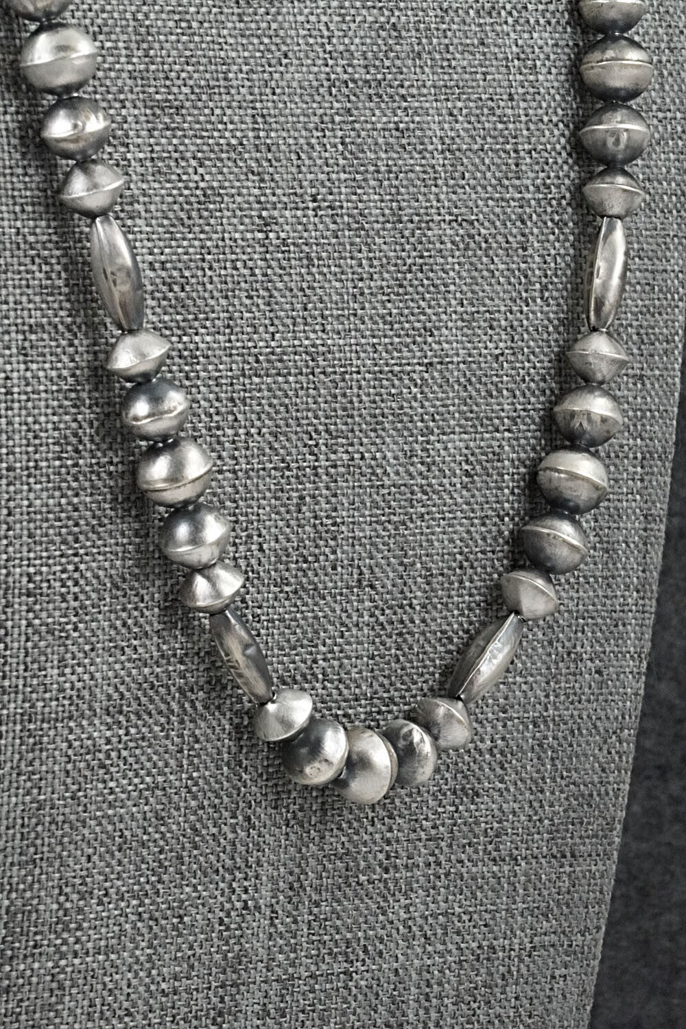 Sterling Silver Navajo Pearl Necklace 24" - Vintage