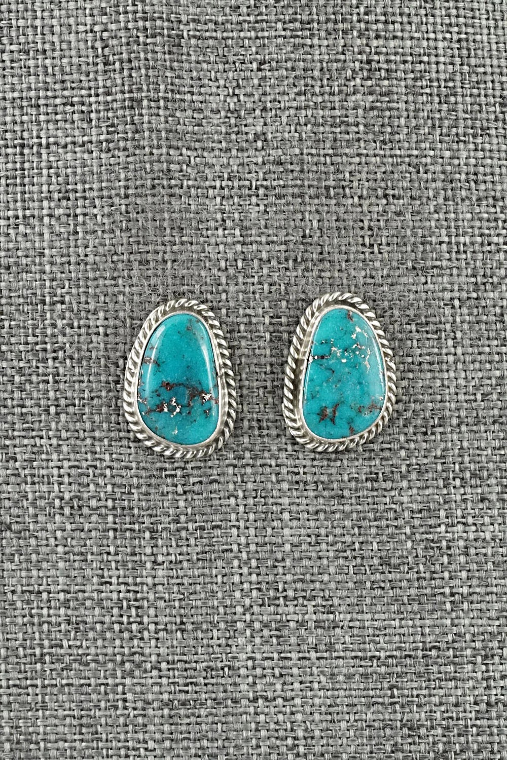 Turquoise & Sterling Silver Earrings - Eugene Gruber