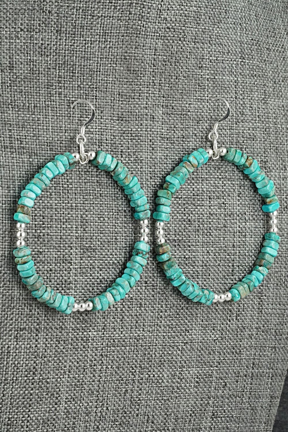 Turquoise & Sterling Silver Earrings - Doreen Jake