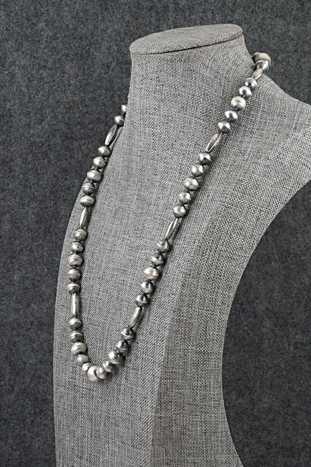 Sterling Silver Navajo Pearl Necklace 20" - Vintage