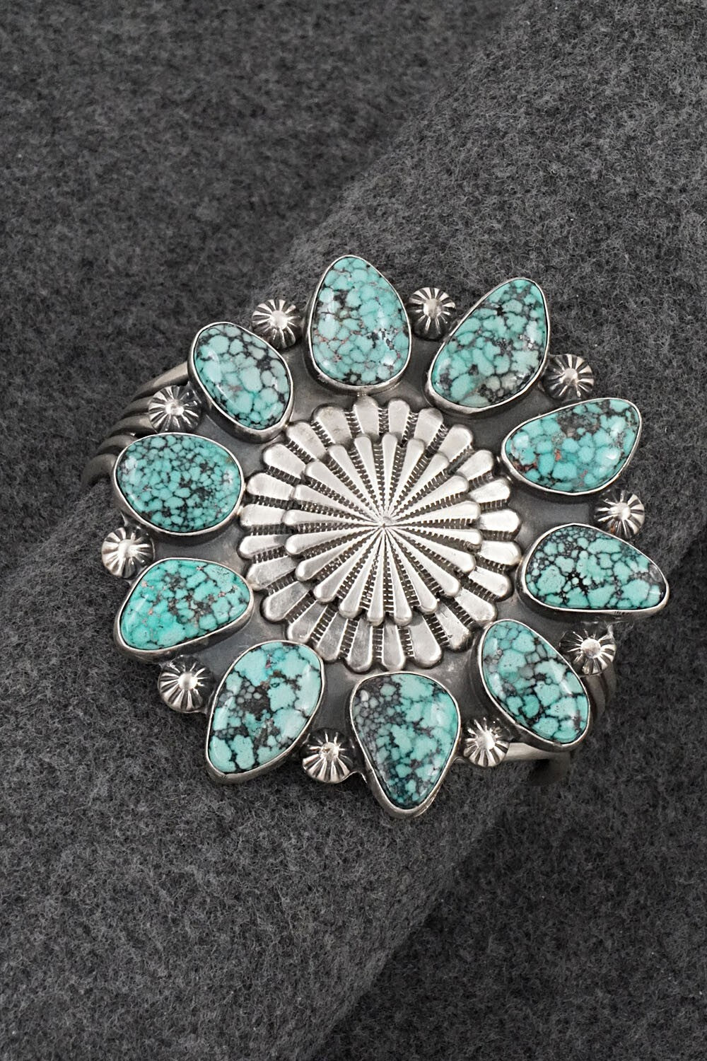 Turquoise and Sterling Silver Bracelet - Tom Lewis