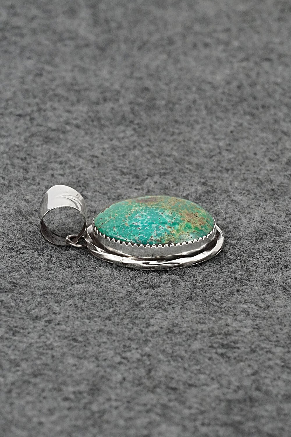 Turquoise & Sterling Silver Pendant - Ernest Hawthorne