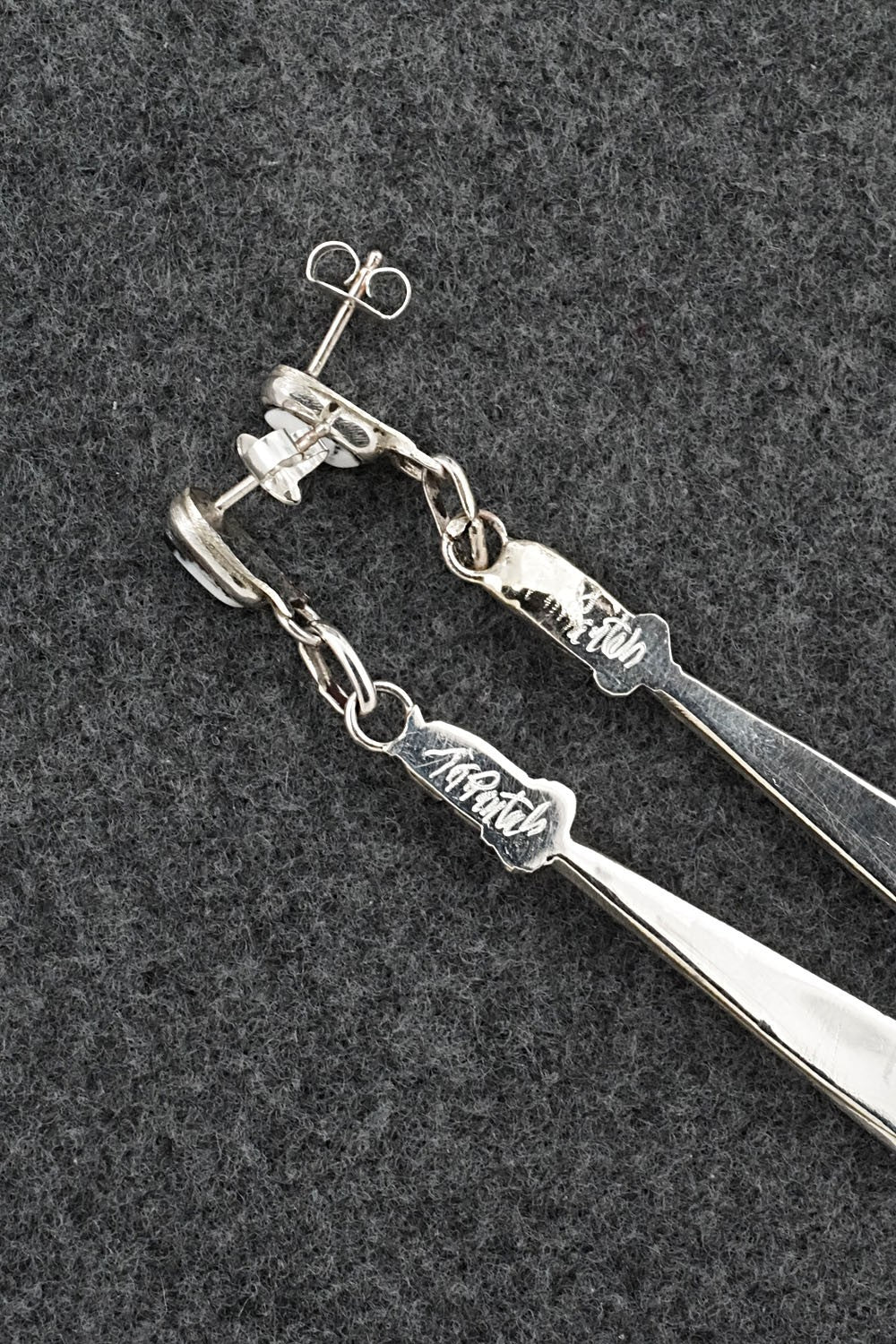 White Buffalo & Sterling Silver Earrings - Terrance Panteah