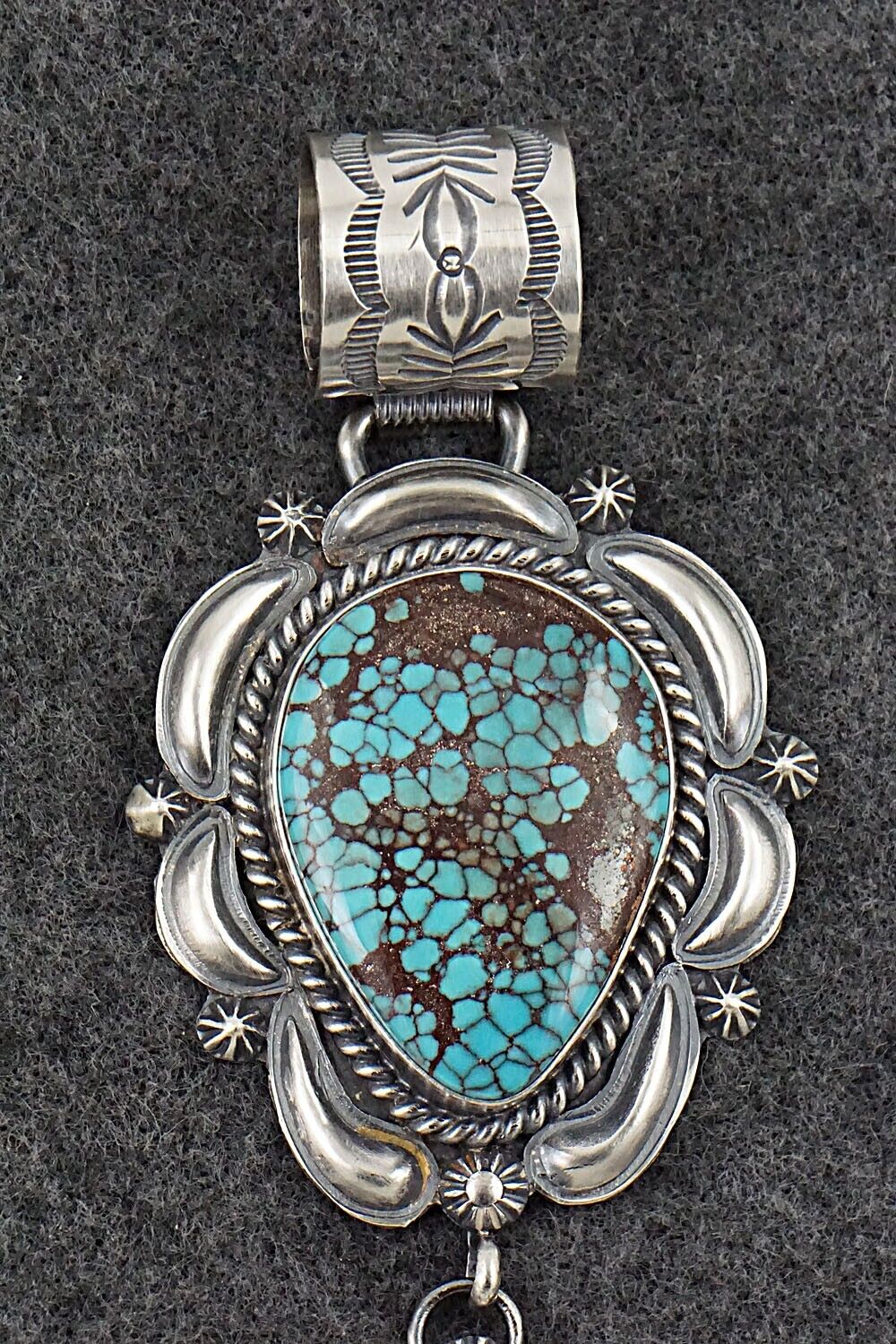 Turquoise & Sterling Silver Pendant - Raymond Delgarito
