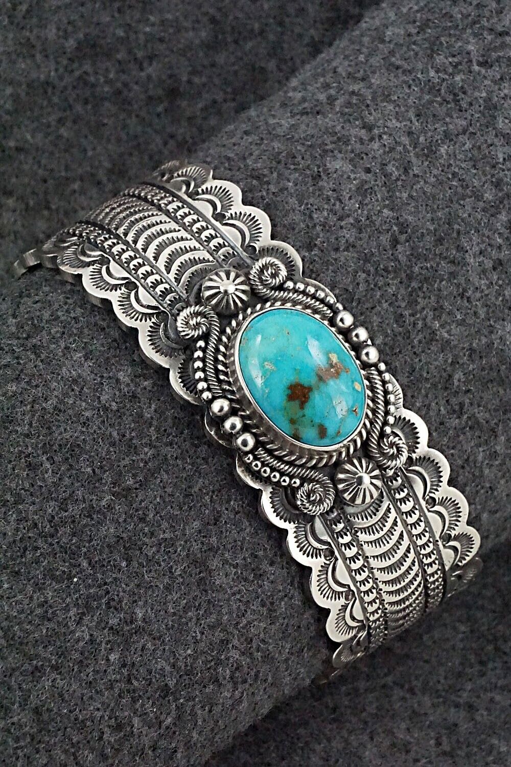 Turquoise & Sterling Silver Bracelet - Michael Calladitto