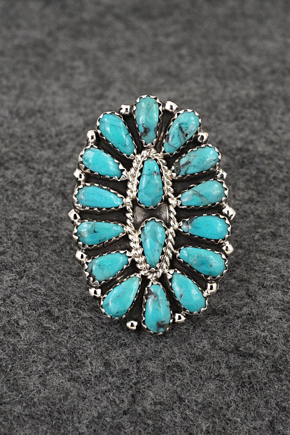 Turquoise & Sterling Silver Ring - Zeita Begay - Size 8.5