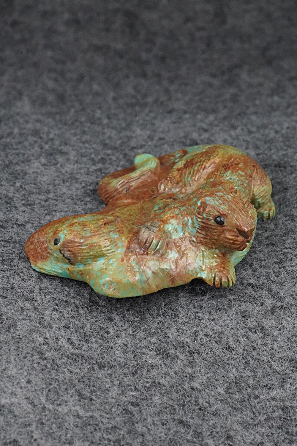 Mountain Lion & Rabbit Zuni Fetish Carving - Lance Cheama