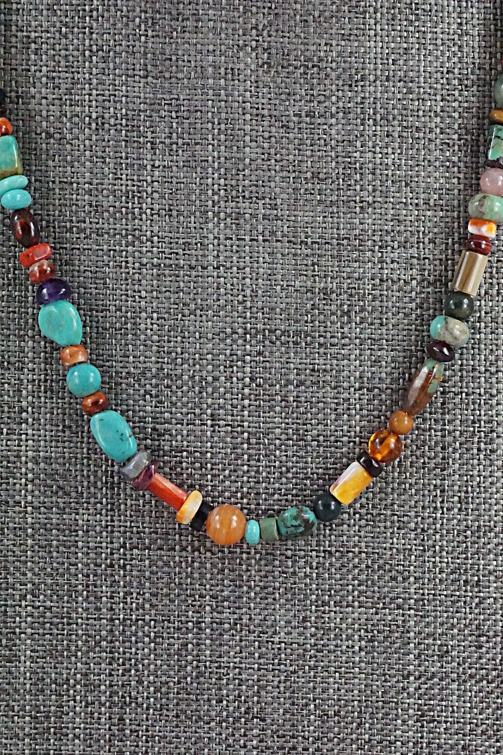 Multi-Stone and Sterling Silver Necklace - Helen Tsosie