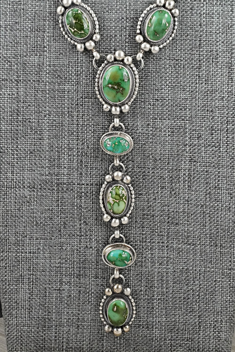 Turquoise & Sterling Silver Necklace and Earrings Set - Kathleen Livingston