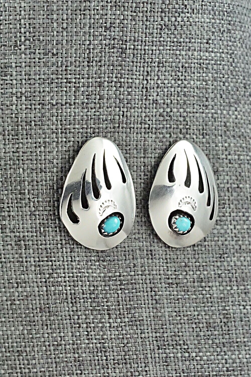 Turquoise & Sterling Silver Earrings - Ervin Begay