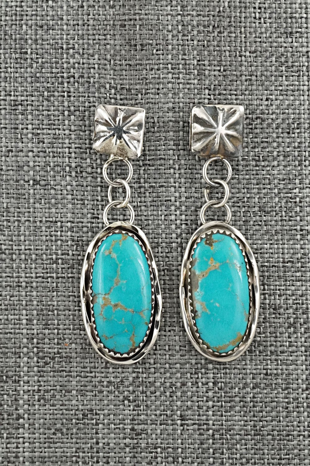 Turquoise & Sterling Silver Earrings - Ernest Hawthorne