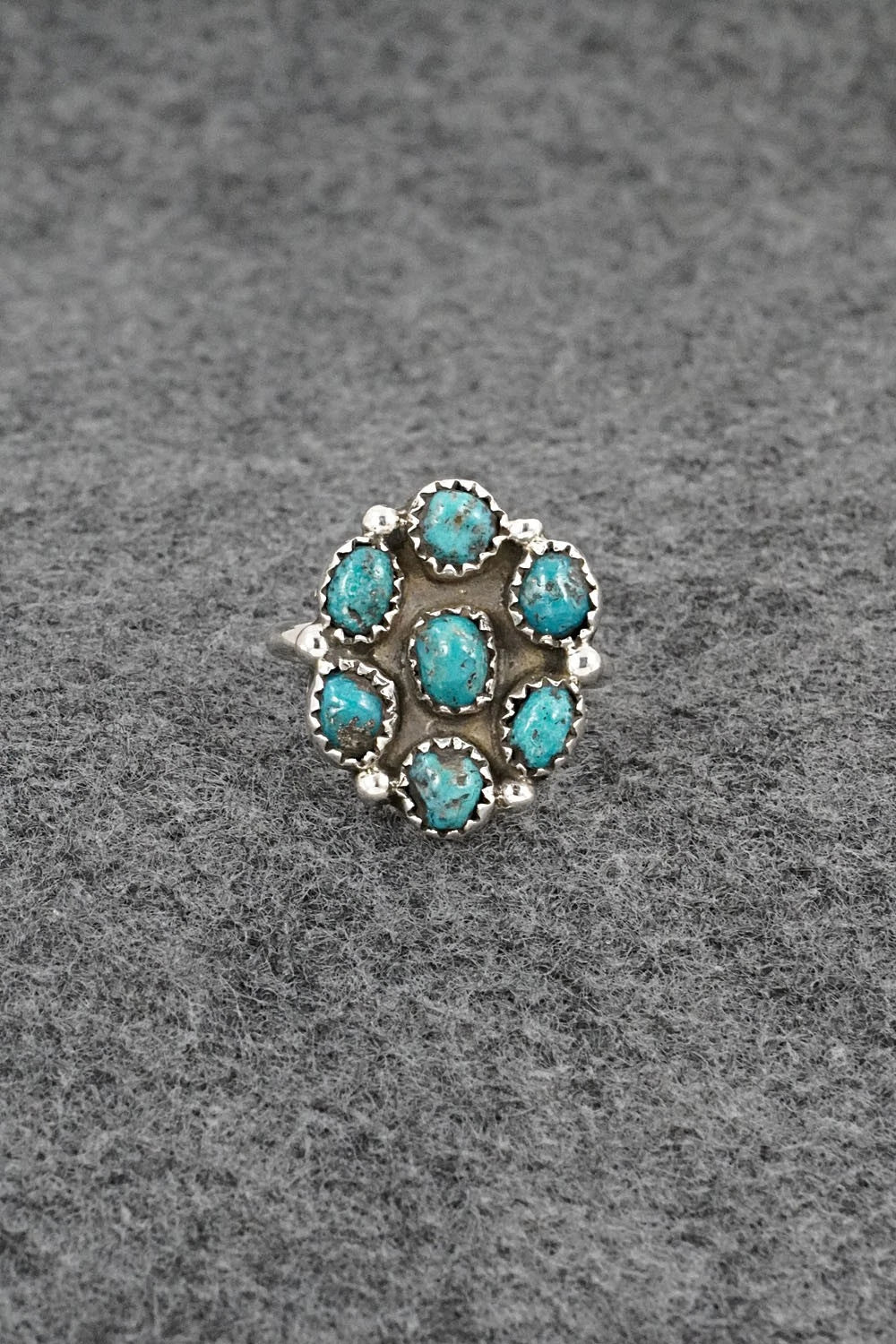 Turquoise & Sterling Silver Ring - Priscilla Reeder - Size 8.5