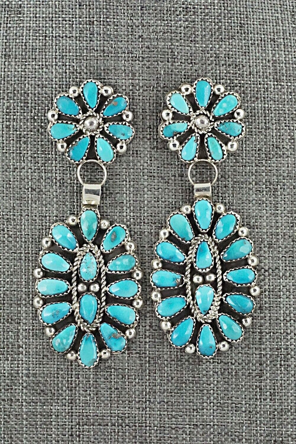 Turquoise & Sterling Silver Earrings - Eunise Wilson