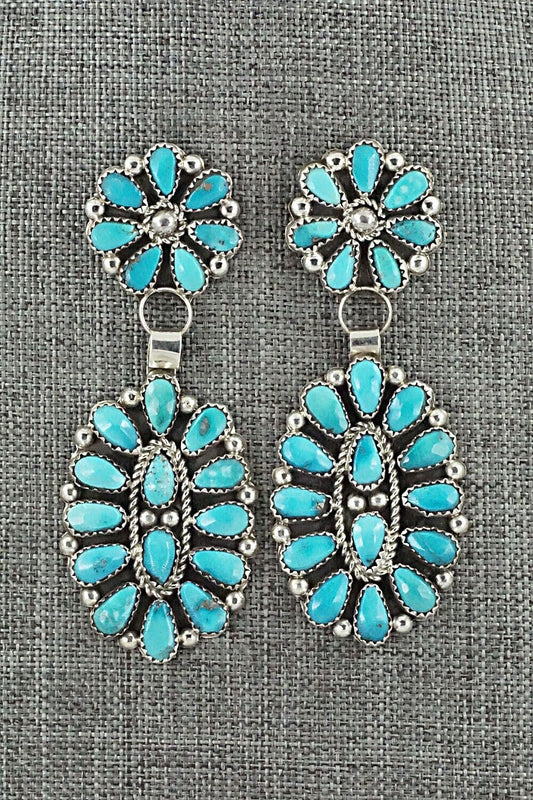 Turquoise & Sterling Silver Earrings - Eunise Wilson