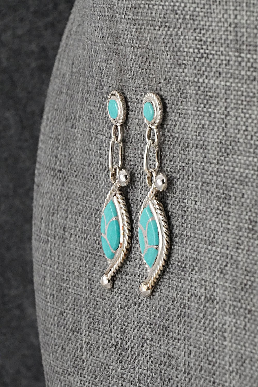 Turquoise & Sterling Silver Earrings - Carlen Seoutewa