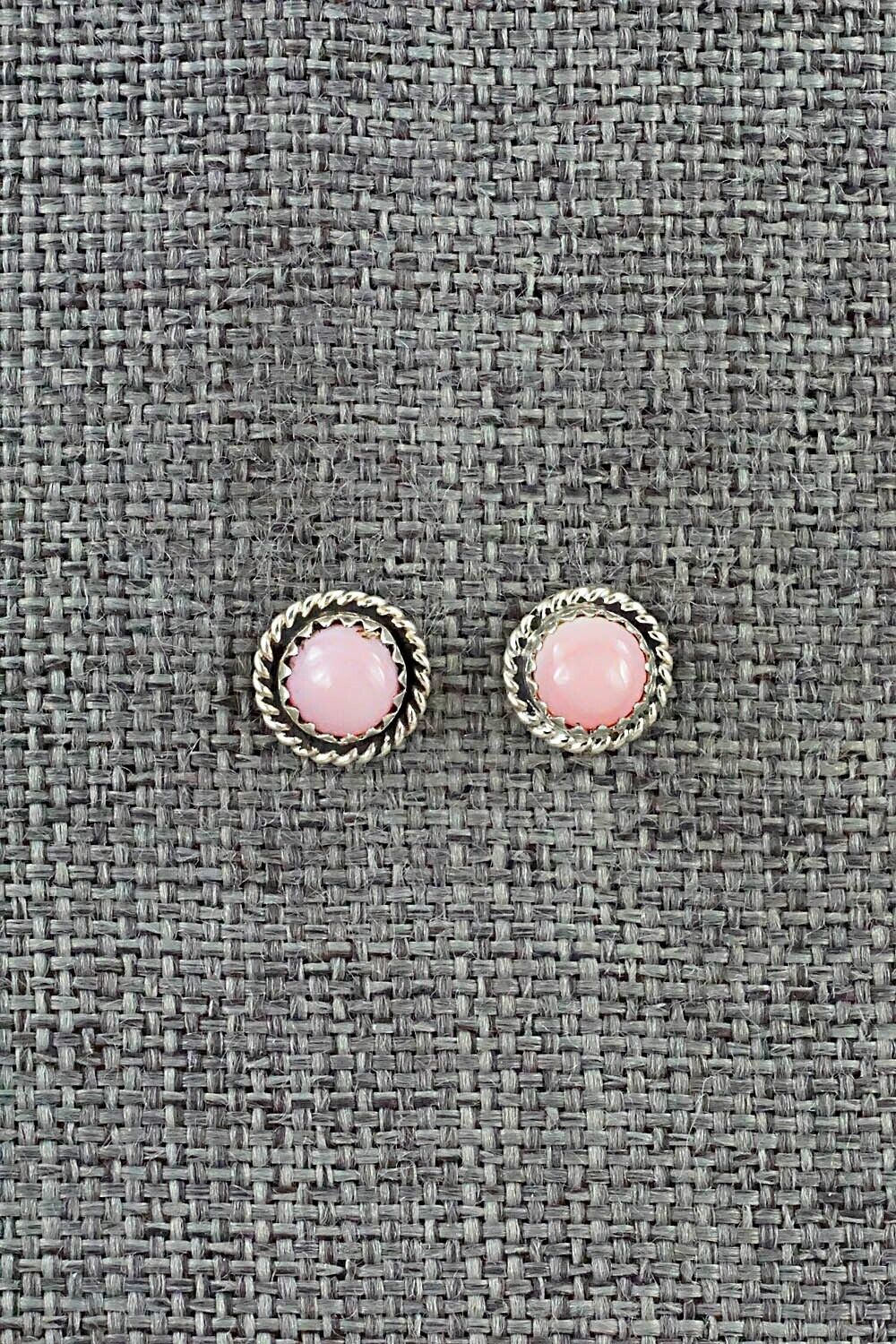 Pink Conch Shell & Sterling Silver Earrings - Larson Chee