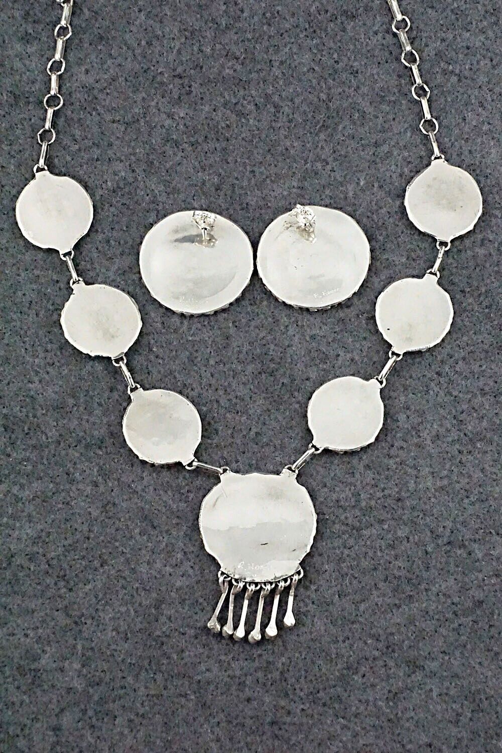 Turquoise & Sterling Silver Necklace and Earrings Set - Randy Hooee