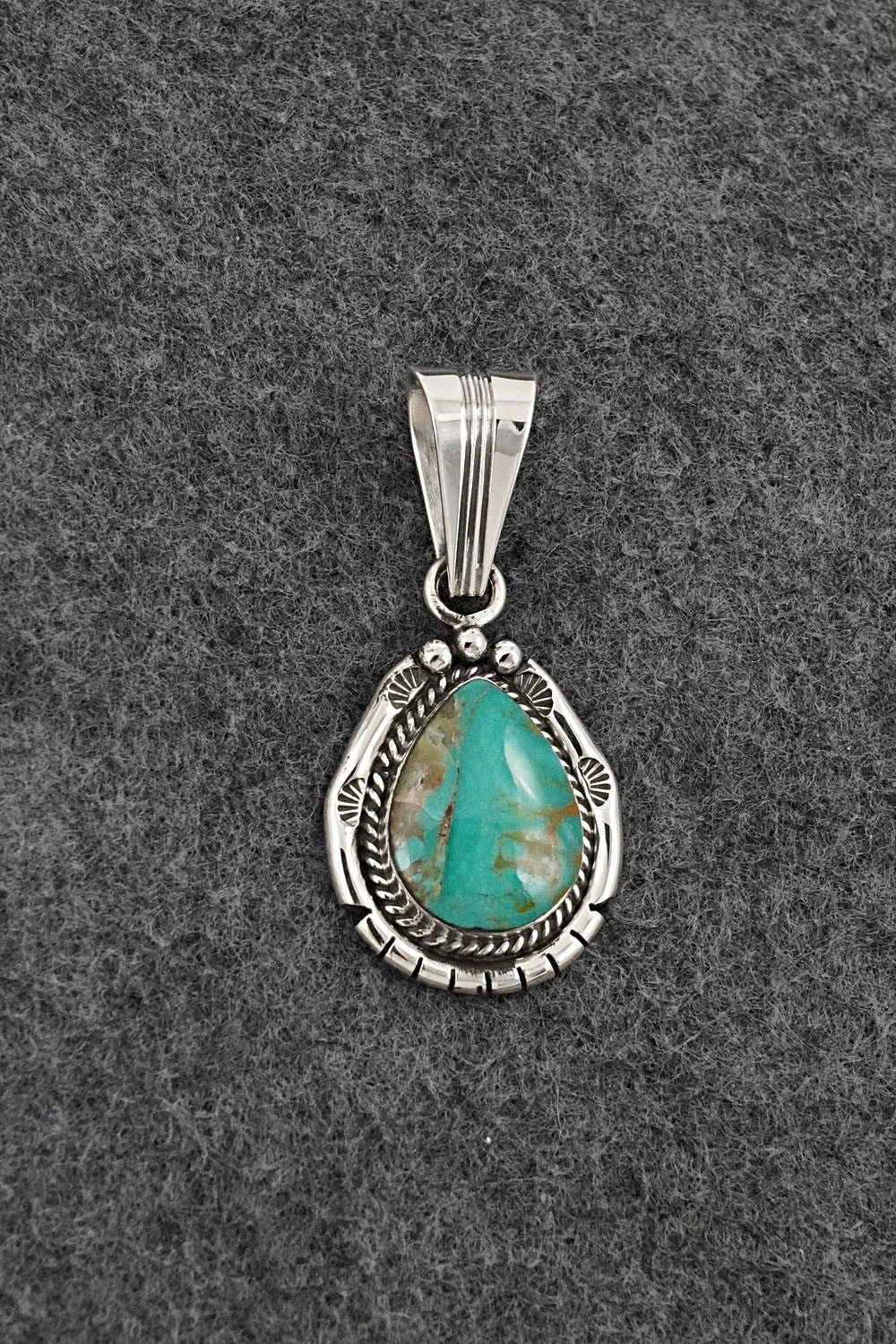 Turquoise & Sterling Silver Pendant - Samuel Yellowhair