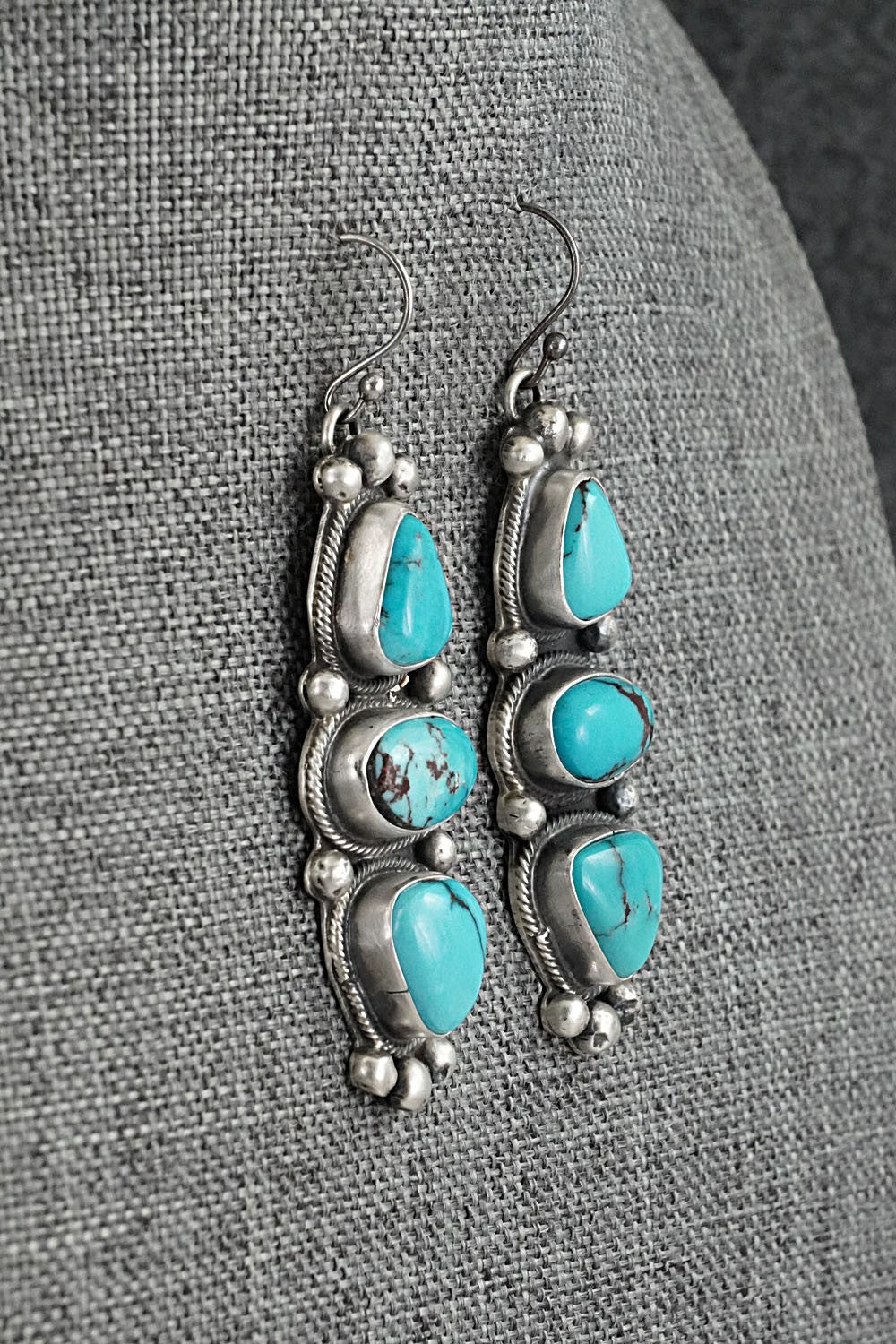 Turquoise & Sterling Silver Squash Blossom Set - Bobby Johnson
