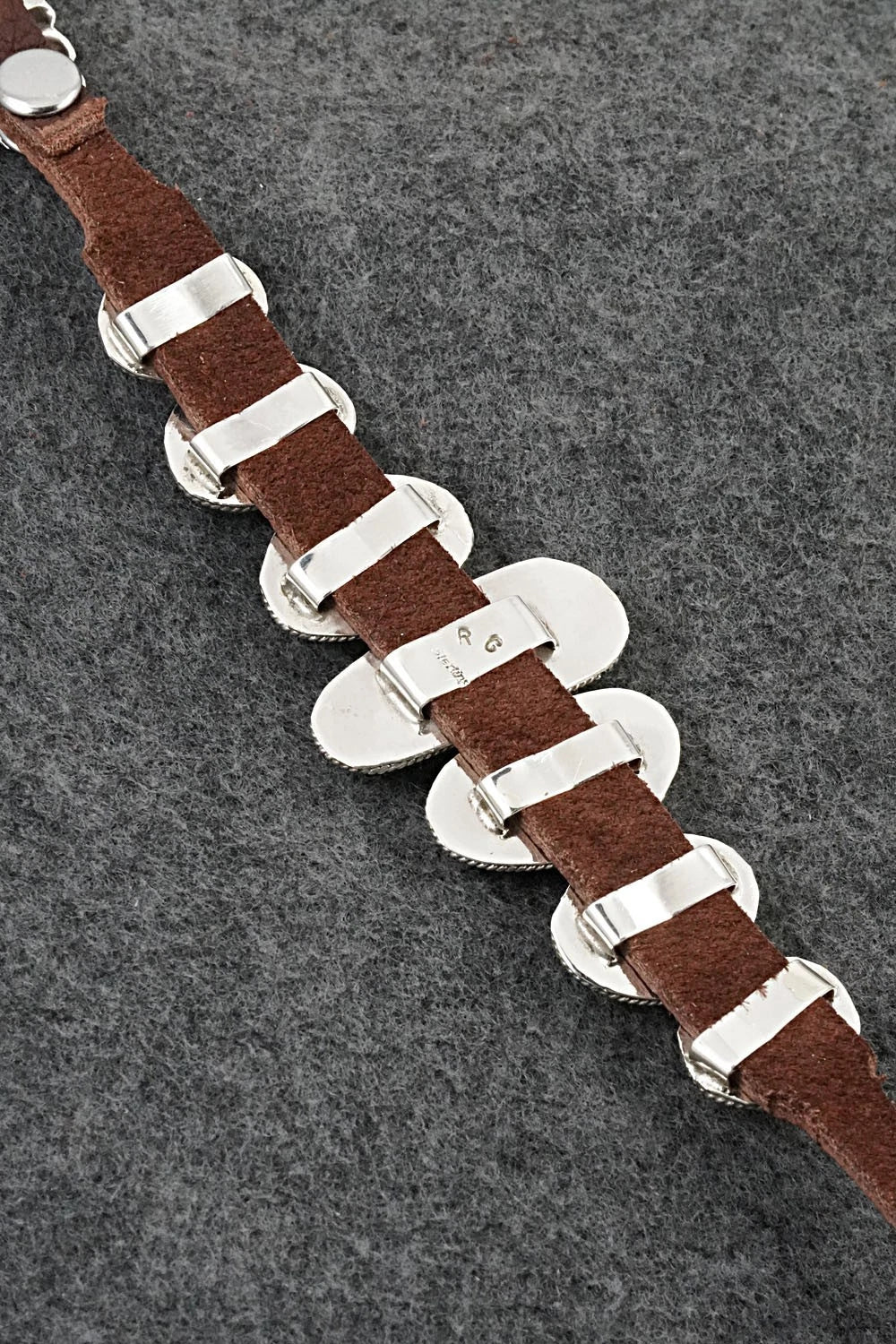 Turquoise, Sterling Silver & Leather Bracelet - Rosita Charlie