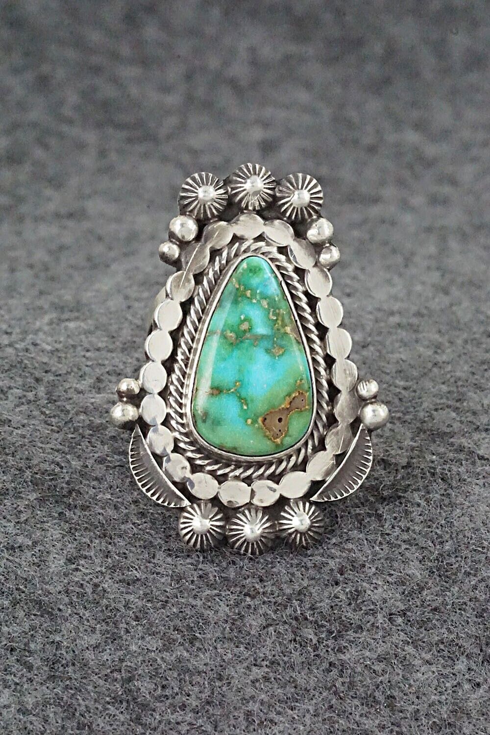 Turquoise & Sterling Silver Ring - Tom Lewis - Size 7.5